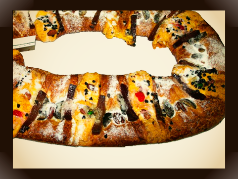 Rosca de Reyes Rellena de Chocolate o Frutas
